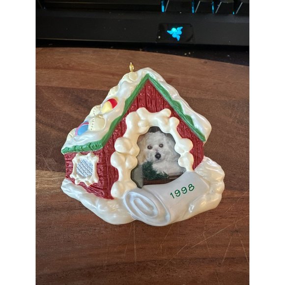 Hallmark Special Dog Keepsake Ornament 1998 Pet Doghouse Christmas Photo Holder - Picture 4 of 5